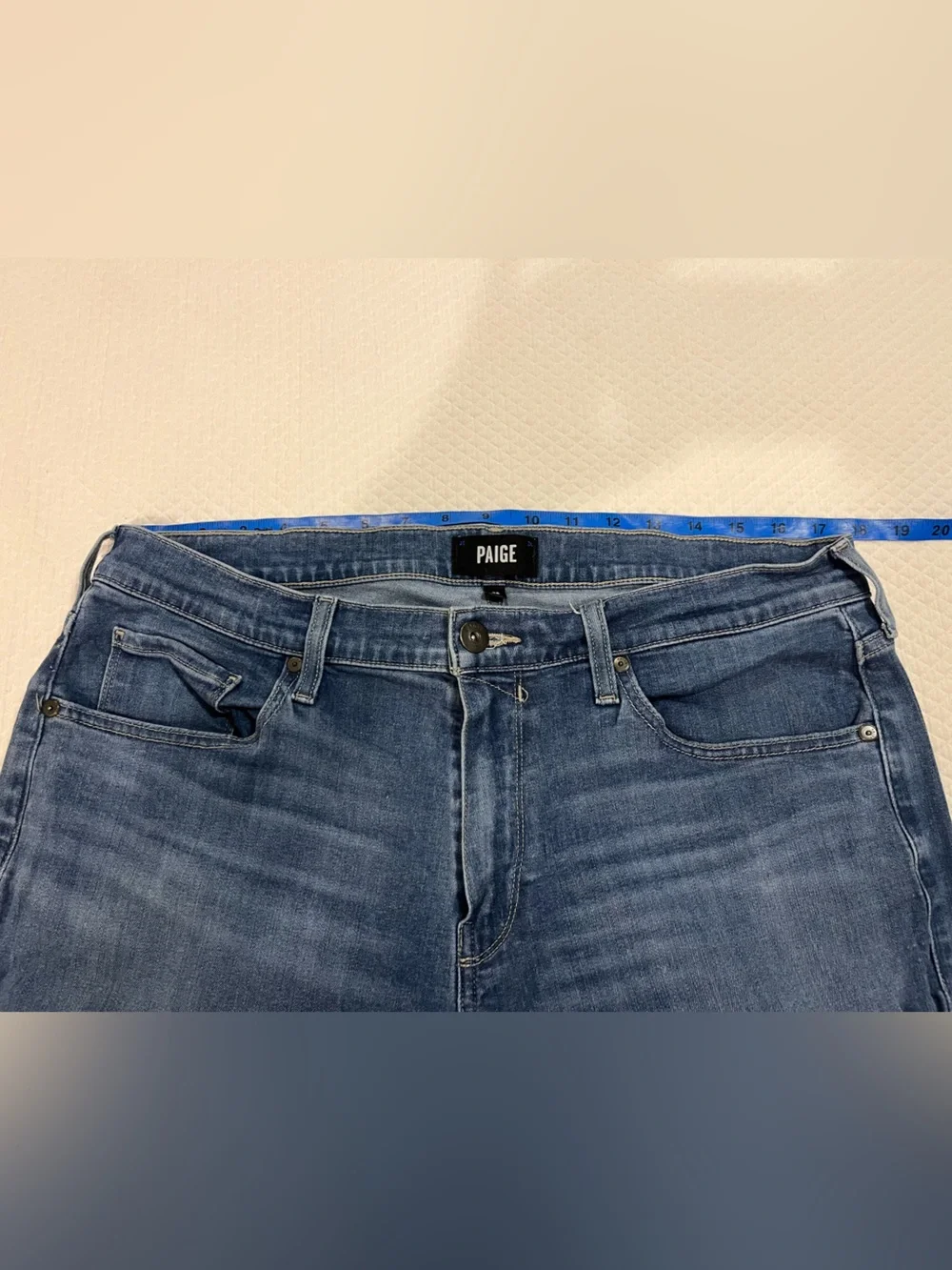 Paige Federal Slim Straight Men's Jeans in Classic Blue Denim 36x29